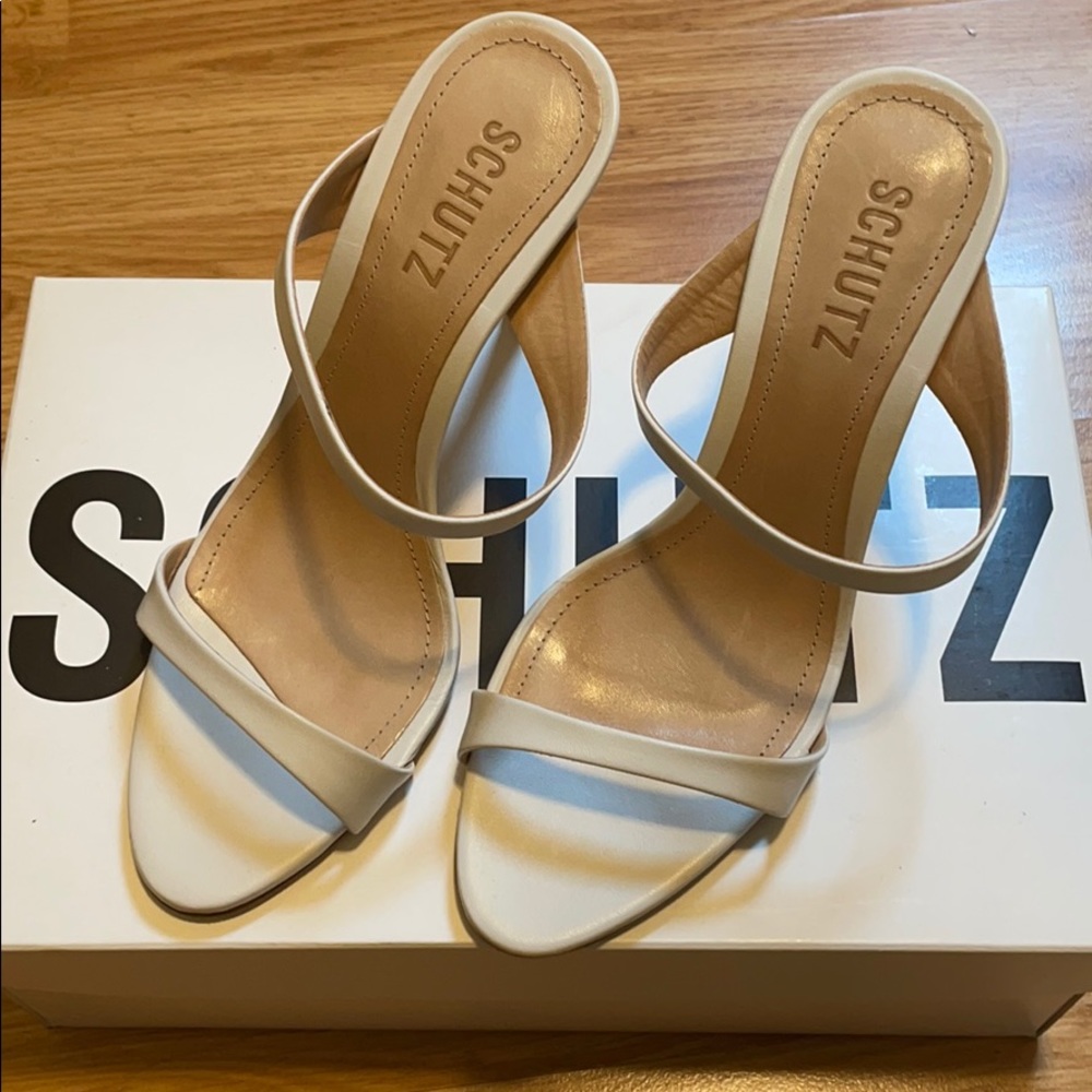 Schutz white heels
